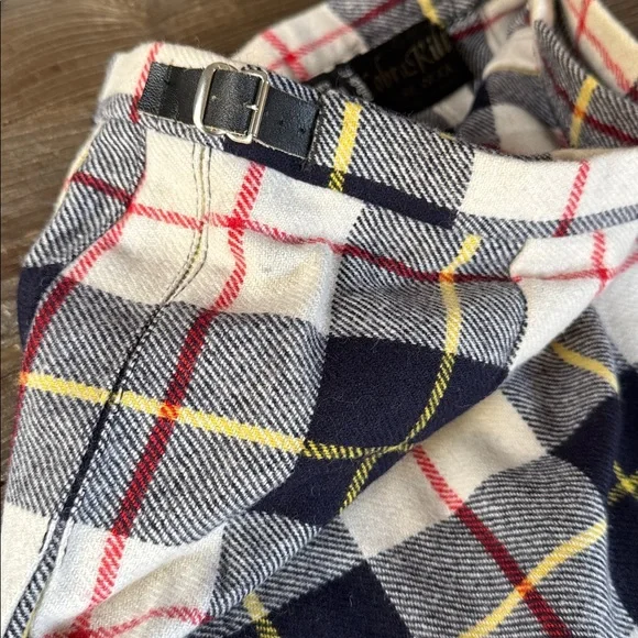 Cobra Kilt vintage tartan plaid wrap kilt midi skirt pinned EVC size XS - Picture 6 of 10